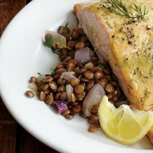 Buttery lentils with shallots