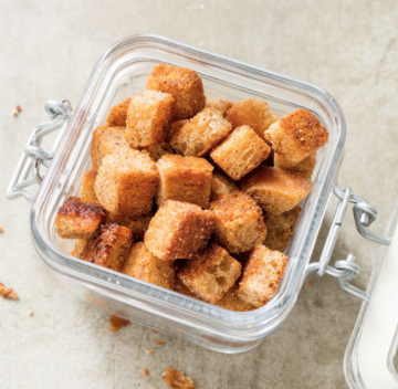 Buttery rye croutons