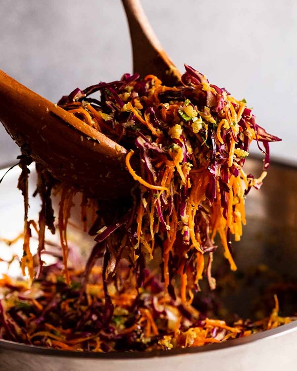 Cabbage & carrot thoran-style Indian salad