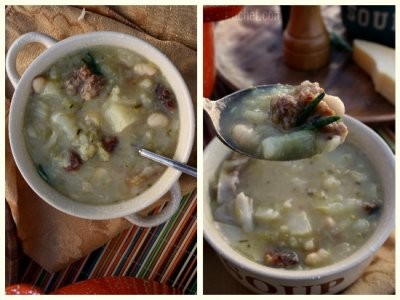 Cabbage & white bean soup with Italian sausage