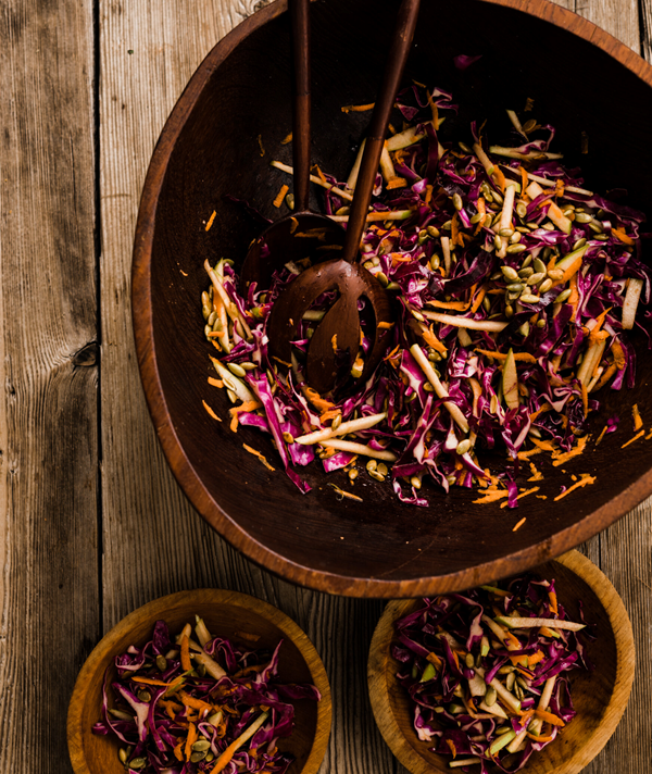 Cabbage and apple slaw with double apple vinaigrette