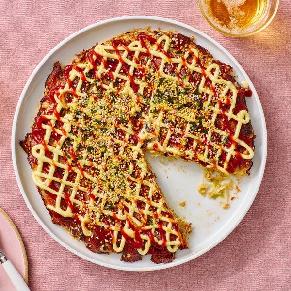 Cabbage and bacon okonomiyaki