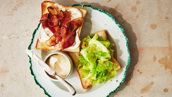 Cabbage-and-bacon sandwiches