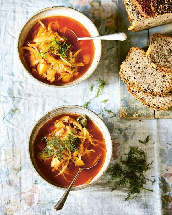 Cabbage and caraway soup (Shchi)