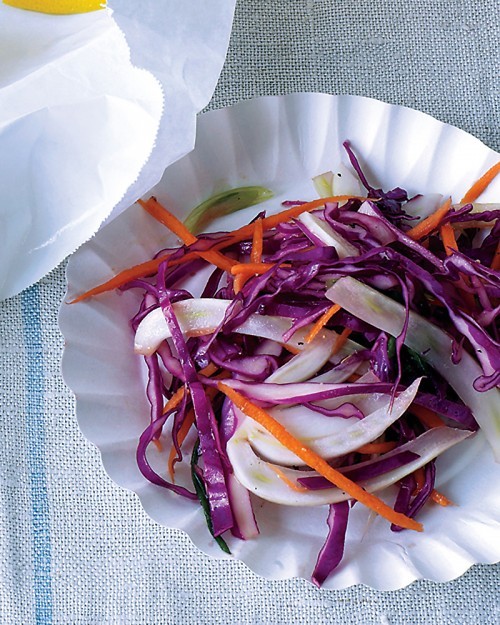 Cabbage and fennel slaw