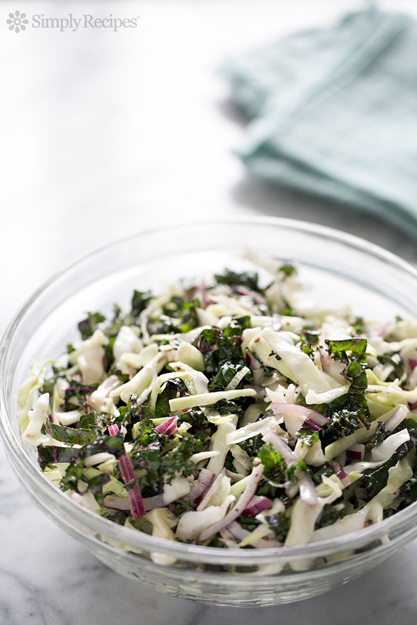 Cabbage and kale slaw with caraway ranch dressing