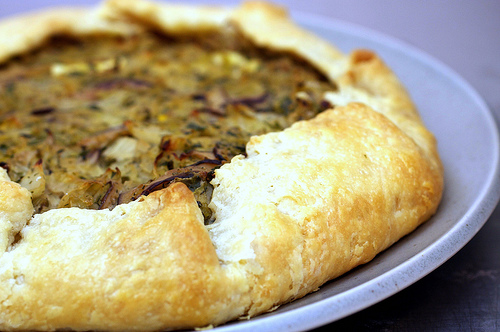 Cabbage and mushroom galette