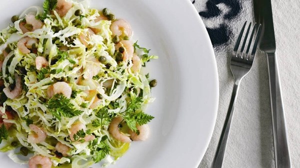 Cabbage and shrimp salad
