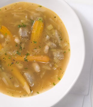 Cabbage and white bean soup with sausage