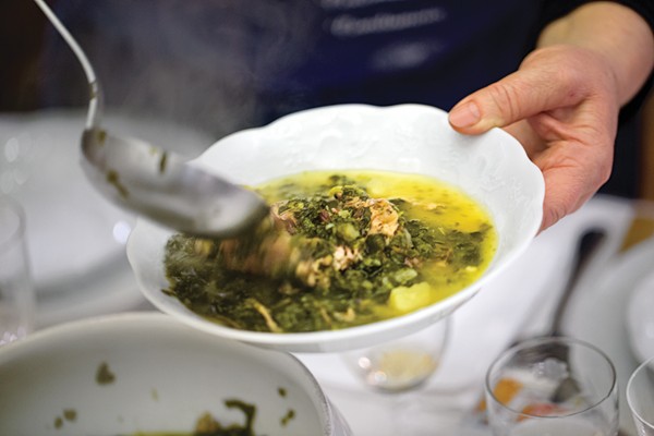 Cabbage and white bean soup with duck confit (Garbure  Gersoise)