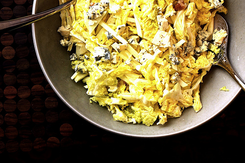 Cabbage, apple and walnut salad