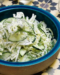 Cabbage, cucumber and fennel salad with dill
