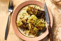 Cabbage rolls with walnuts and sour cream 