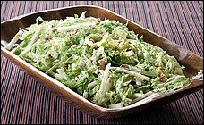 Cabbage salad with apples and walnuts