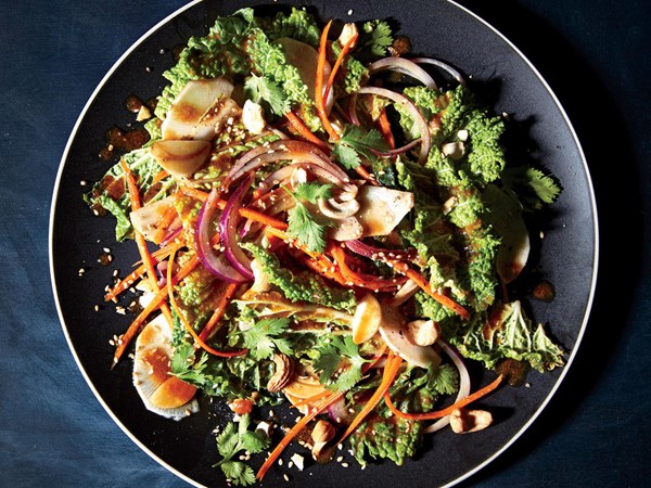 Cabbage salad with miso vinaigrette