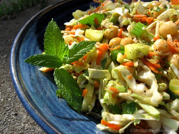 Cabbage salad with mustard-lime dressing