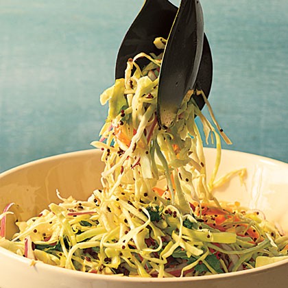 Cabbage slaw with tangy mustard seed dressing