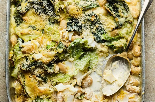 Cabbage, smoked haddock & butter bean gratin 