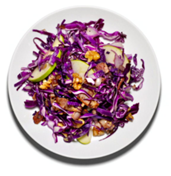 Cabbage with apples and bacon