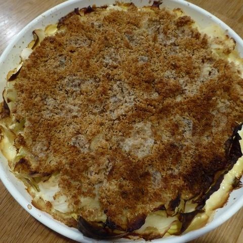 Cabbage with ham, cream and cheese (Le chou à l'Auvergnate)