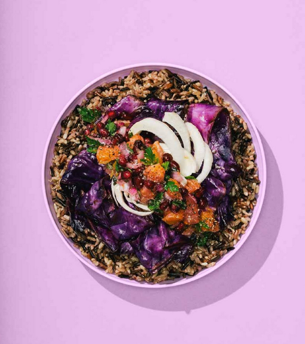 Cacao-rubbed cabbage with citrus salsa