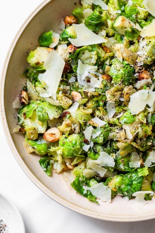 Cacio e pepe Brussels sprouts