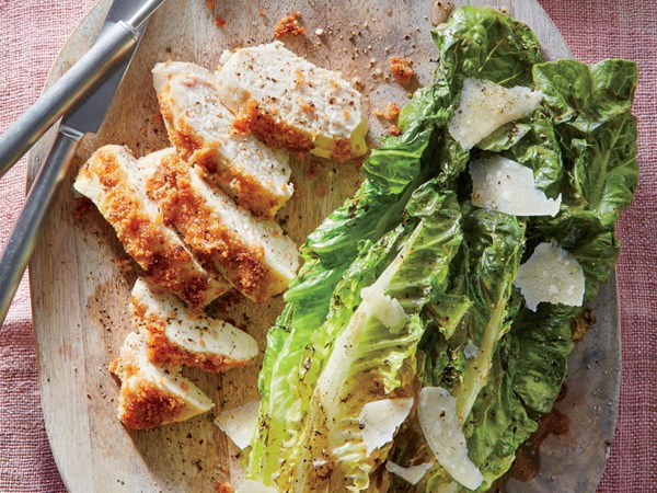 Caesar-crusted chicken salad