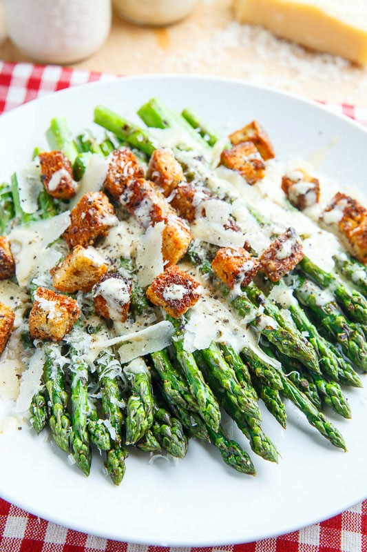 Caesar grilled asparagus