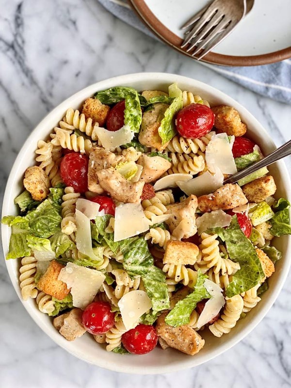 Caesar pasta salad
