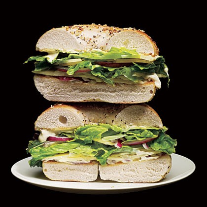 Caesar salad bagels