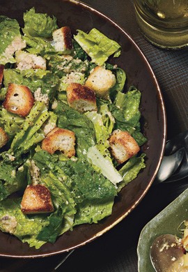 Caesar salad with sourdough croutons
