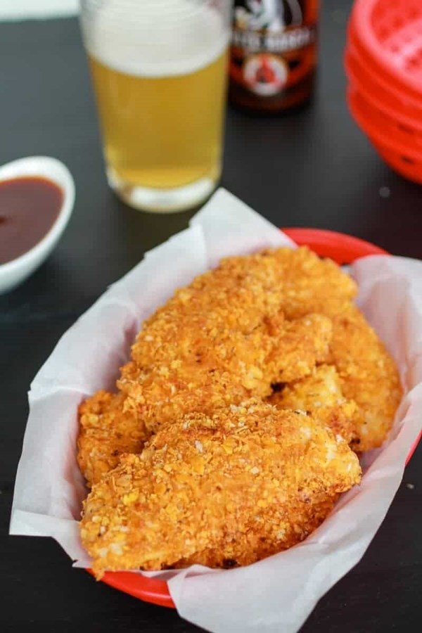 Cajun BBQ cheddar chicken fingers