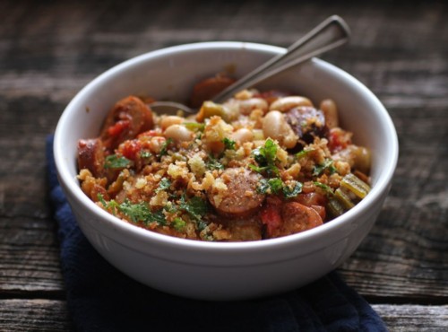 Cajun chicken cassoulet
