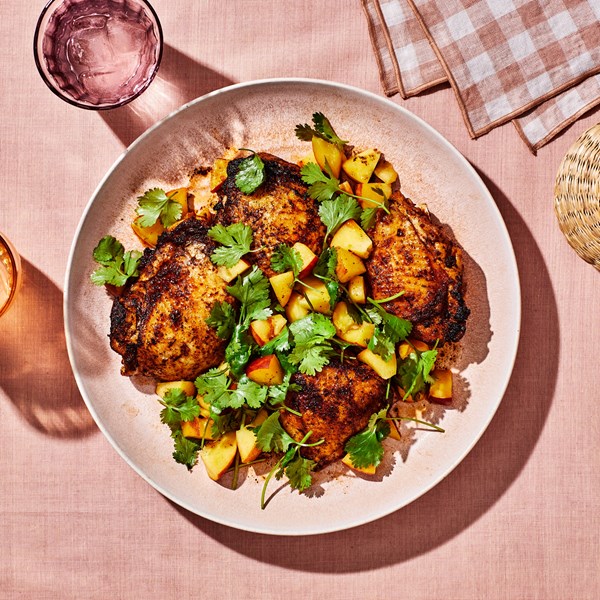 Cajun chicken with peach salsa 