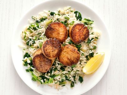Cajun scallops and rice