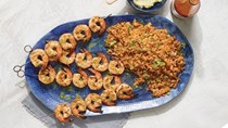 Cajun-seasoned shrimp skewers