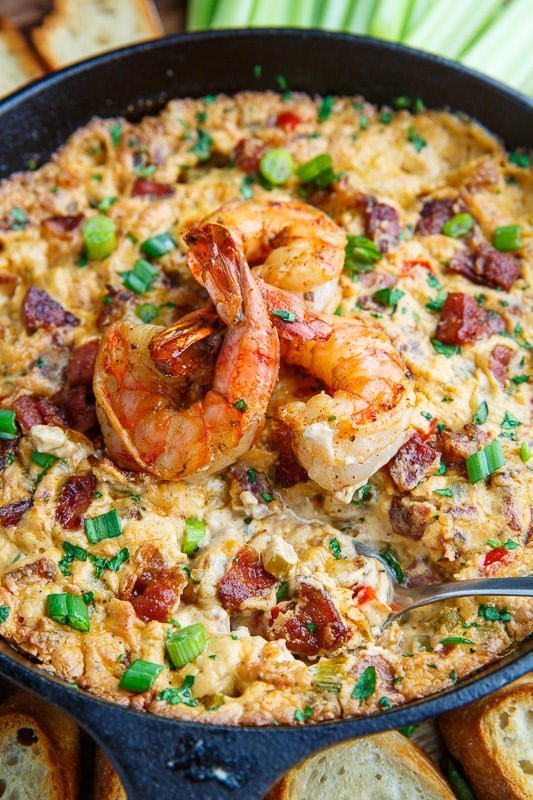 Cajun shrimp and andouille cheese dip