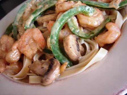 Cajun shrimp pasta with cream sauce