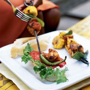 Cajun-spiced catfish kabobs