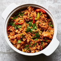 Cajun-spiced chicken rice