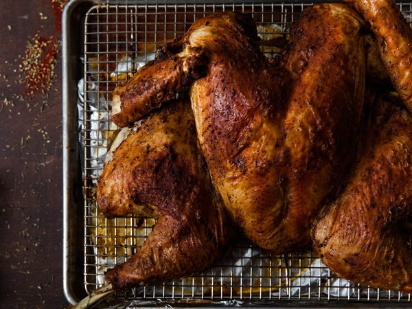 Cajun-spiced spatchcocked turkey
