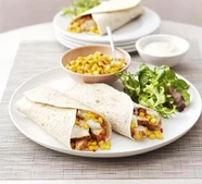 Cajun-spiced turkey wraps with sweetcorn salsa