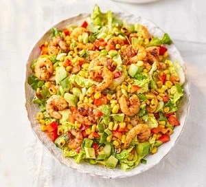 Cajun-style prawn & charred corn salad