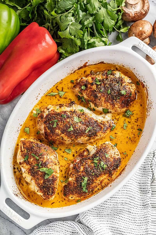 Cajun-style stuffed chicken breasts