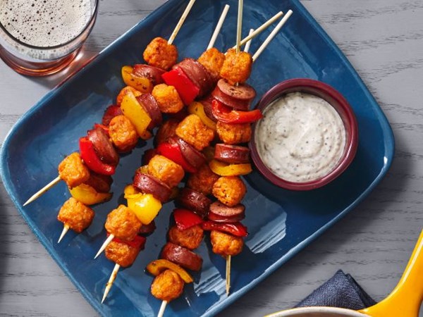 Cajun Tater Tot kebabs