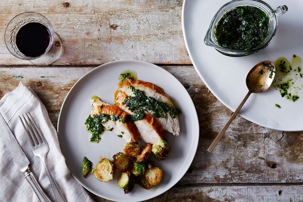 Cal Peternell's fried herb salsa
