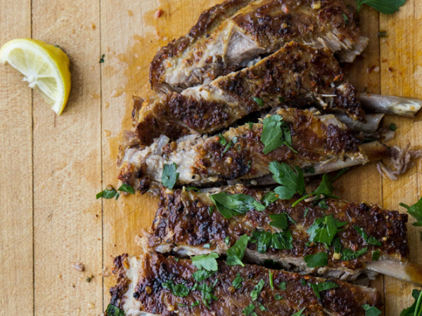 Calabrian grilled pork ribs