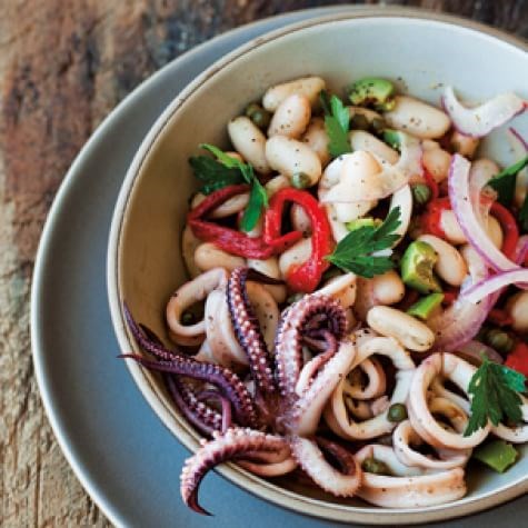 Calamari & white bean salad