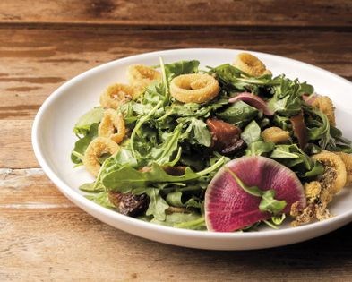 Calamari salad with soy-ginger vinaigrette