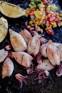 Calamari with Mexican salsa